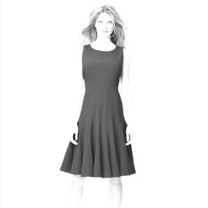 Calvin Klein Dark Gray Fit & Flair Dress - Size 8